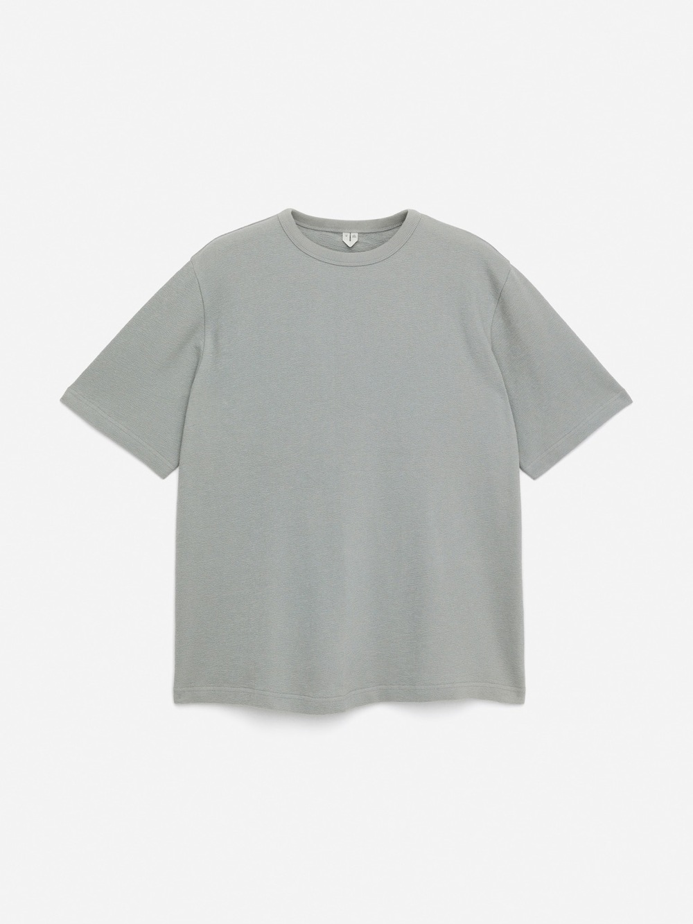 ARKET Relaxed Bouclé T-Shirt in Dusty Green 100% Organic Cotton Size XS⁠